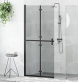 VidaXL Inloop douche wand Zwart en donkertransparant 90 x 190 cm