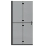 VidaXL Inloop douche wand Zwart en donkertransparant 90 x 190 cm