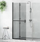 VidaXL Inloop douche wand Zwart en donkertransparant 80 x 190 cm