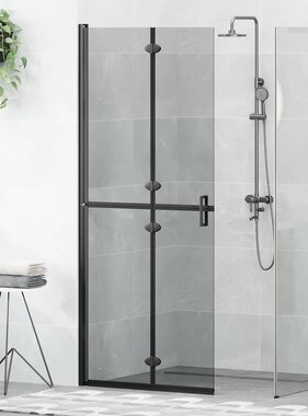 VidaXL Inloop douche wand Zwart en donkertransparant 80 x 190 cm