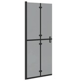 VidaXL Inloop douche wand Zwart en donkertransparant 80 x 190 cm