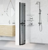 VidaXL Inloop douche wand Zwart en donkertransparant 80 x 190 cm