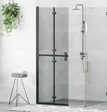 VidaXL Inloop douche wand Zwart en donkertransparant 70 x 190 cm
