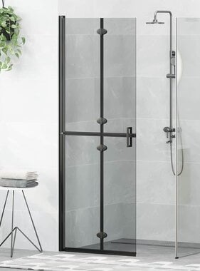 VidaXL Inloop douche wand Zwart en donkertransparant 70 x 190 cm