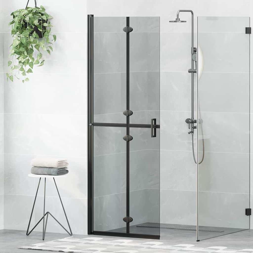 VidaXL Inloop douche wand Zwart en donkertransparant 70 x 190 cm