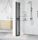 VidaXL Inloop douche wand Zwart en donkertransparant 70 x 190 cm