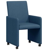 VidaXL Eetstoelen met wiel 2 pcs Blauw 57 x 66 x 94 cm Stof
