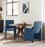 VidaXL Eetstoelen met wiel 2 pcs Blauw 57 x 66 x 94 cm Stof