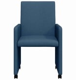 VidaXL Eetstoelen met wiel 2 pcs Blauw 57 x 66 x 94 cm Stof