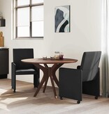 VidaXL Eetstoelen met wiel 2 pcs Zwart 57 x 66 x 94 cm Stof