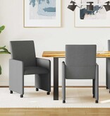 VidaXL Eetstoelen met wiel 2 pcs Donkergrijs 57 x 66 x 94 cm Stof