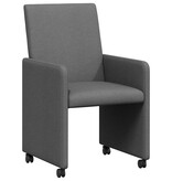 VidaXL Eetstoelen met wiel 2 pcs Donkergrijs 57 x 66 x 94 cm Stof