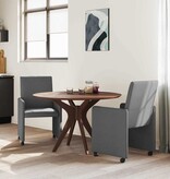 VidaXL Eetstoelen met wiel 2 pcs Donkergrijs 57 x 66 x 94 cm Stof