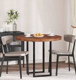 VidaXL Tafelblad Anders Donkerbruin Ø 90 x 4 cm Massief eikenhout