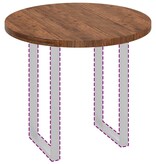 VidaXL Tafelblad Anders Donkerbruin Ø 90 x 4 cm Massief eikenhout