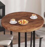 VidaXL Tafelblad Anders Donkerbruin Ø 90 x 4 cm Massief eikenhout