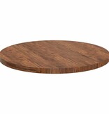 VidaXL Tafelblad Anders Donkerbruin Ø 90 x 4 cm Massief eikenhout