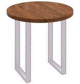 VidaXL Tafelblad Donkerbruin Ø 80 x 4 cm Massief eikenhout