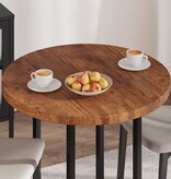 VidaXL Tafelblad Donkerbruin Ø 80 x 4 cm Massief eikenhout