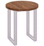 VidaXL Tafelblad Anders Donkerbruin Ø 70 x 4 cm Massief eikenhout