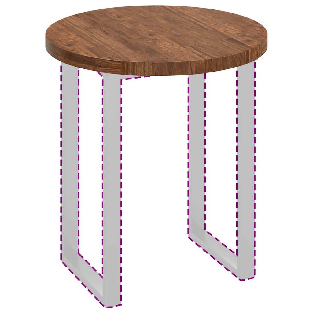 VidaXL Tafelblad Anders Donkerbruin Ø 70 x 4 cm Massief eikenhout