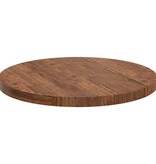 VidaXL Tafelblad Anders Donkerbruin Ø 70 x 4 cm Massief eikenhout