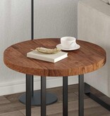 VidaXL Tafelblad Anders Donkerbruin Ø 60 x 4 cm Massief eikenhout