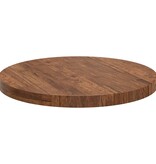 VidaXL Tafelblad Anders Donkerbruin Ø 60 x 4 cm Massief eikenhout