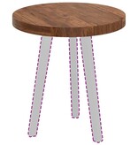 VidaXL Tafelblad Anders Donkerbruin Ø 50 x 4 cm Massief eikenhout