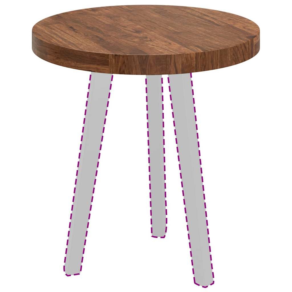 VidaXL Tafelblad Anders Donkerbruin Ø 50 x 4 cm Massief eikenhout