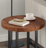 VidaXL Tafelblad Anders Donkerbruin Ø 50 x 4 cm Massief eikenhout