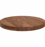 VidaXL Tafelblad Anders Donkerbruin Ø 50 x 4 cm Massief eikenhout
