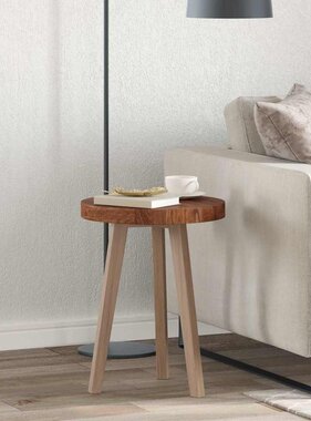 VidaXL Tafelblad Donkerbruin Ø 40 x 4 cm Massief eikenhout