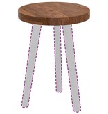 VidaXL Tafelblad Donkerbruin Ø 40 x 4 cm Massief eikenhout