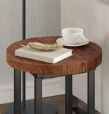 VidaXL Tafelblad Donkerbruin Ø 40 x 4 cm Massief eikenhout