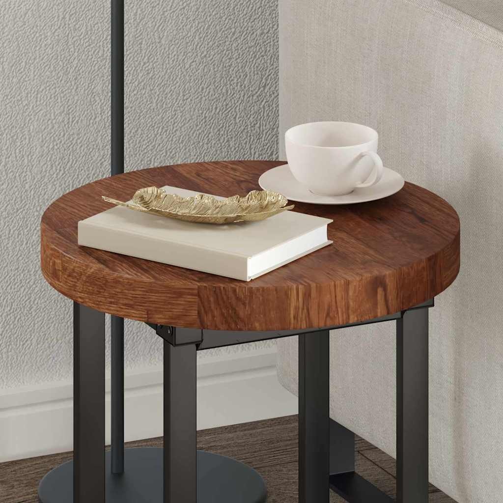 VidaXL Tafelblad Donkerbruin Ø 40 x 4 cm Massief eikenhout