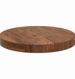 VidaXL Tafelblad Donkerbruin Ø 40 x 4 cm Massief eikenhout