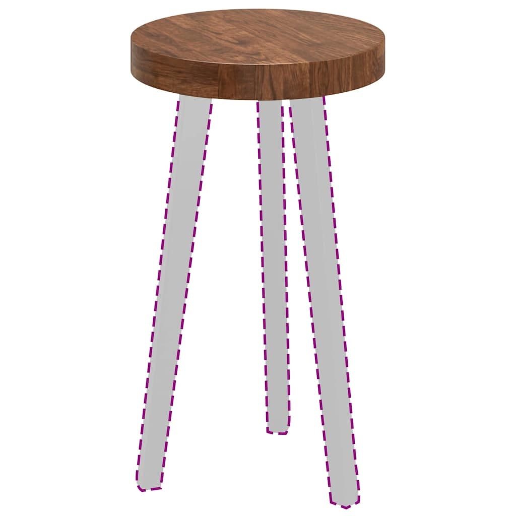 VidaXL Tafelblad Donkerbruin Ø 30 x 4 cm Massief eikenhout