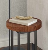 VidaXL Tafelblad Donkerbruin Ø 30 x 4 cm Massief eikenhout