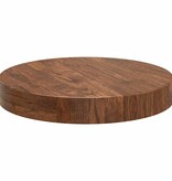 VidaXL Tafelblad Donkerbruin Ø 30 x 4 cm Massief eikenhout
