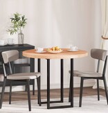 VidaXL Tafelblad Anders Lichtbruin Ø 90 x 4 cm Massief eikenhout