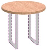 VidaXL Tafelblad Anders Lichtbruin Ø 90 x 4 cm Massief eikenhout