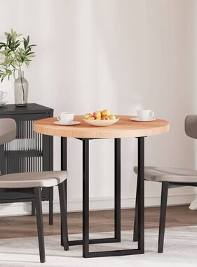 VidaXL Tafelblad Anders Lichtbruin Ø 80 x 4 cm Massief eikenhout