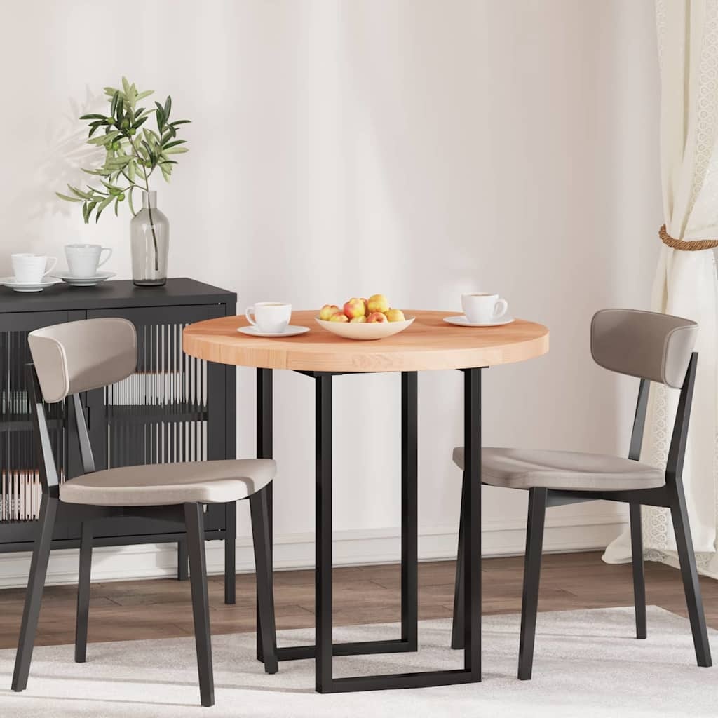 VidaXL Tafelblad Anders Lichtbruin Ø 80 x 4 cm Massief eikenhout