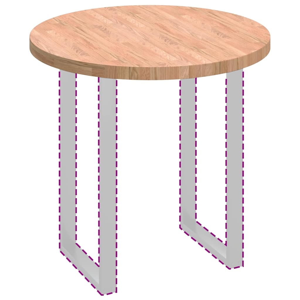 VidaXL Tafelblad Anders Lichtbruin Ø 80 x 4 cm Massief eikenhout