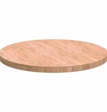 VidaXL Tafelblad Anders Lichtbruin Ø 80 x 4 cm Massief eikenhout