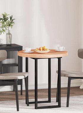 VidaXL Tafelblad Anders Lichtbruin Ø 70 x 4 cm Massief eikenhout