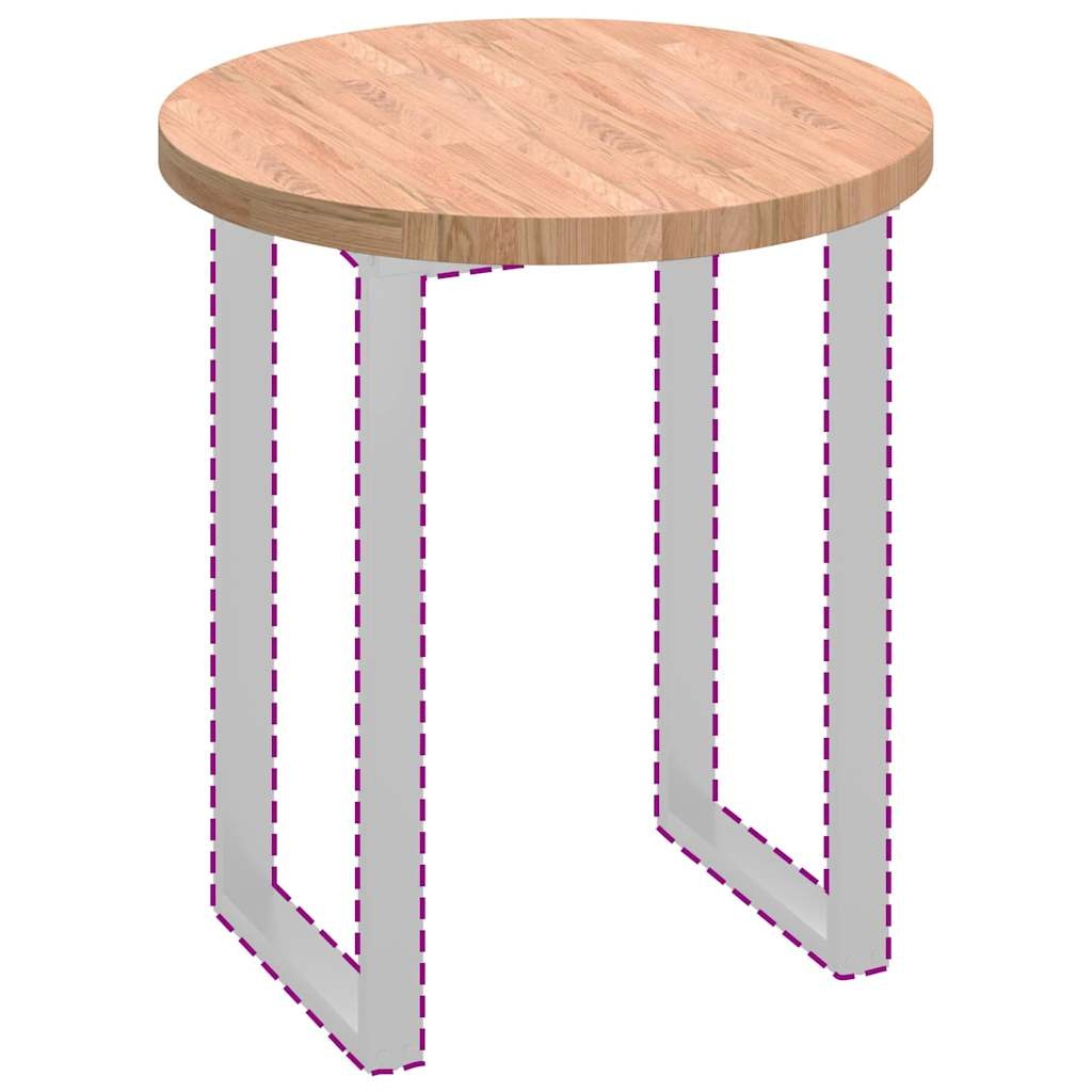 VidaXL Tafelblad Anders Lichtbruin Ø 70 x 4 cm Massief eikenhout