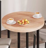 VidaXL Tafelblad Anders Lichtbruin Ø 70 x 4 cm Massief eikenhout