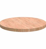 VidaXL Tafelblad Anders Lichtbruin Ø 70 x 4 cm Massief eikenhout